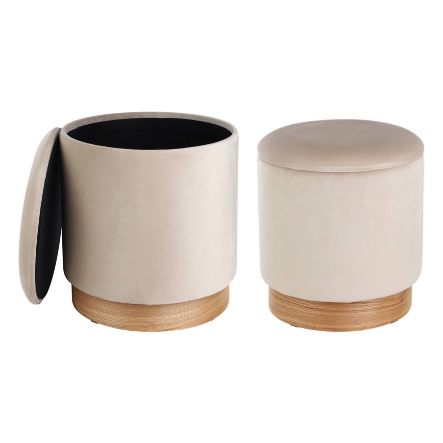 Eglo - SET 2x Taburete diá. 30,5/37 cm beige