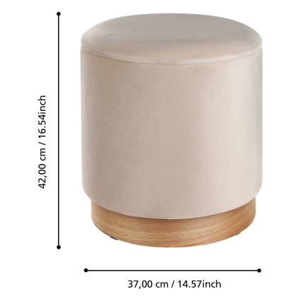 Eglo - SET 2x Taburete diá. 30,5/37 cm beige