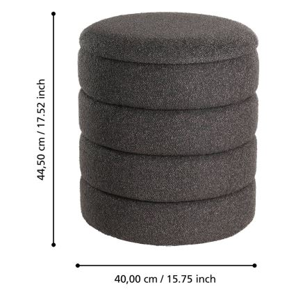 Eglo - SET 2x Taburete diá. 33,5/40 cm negro