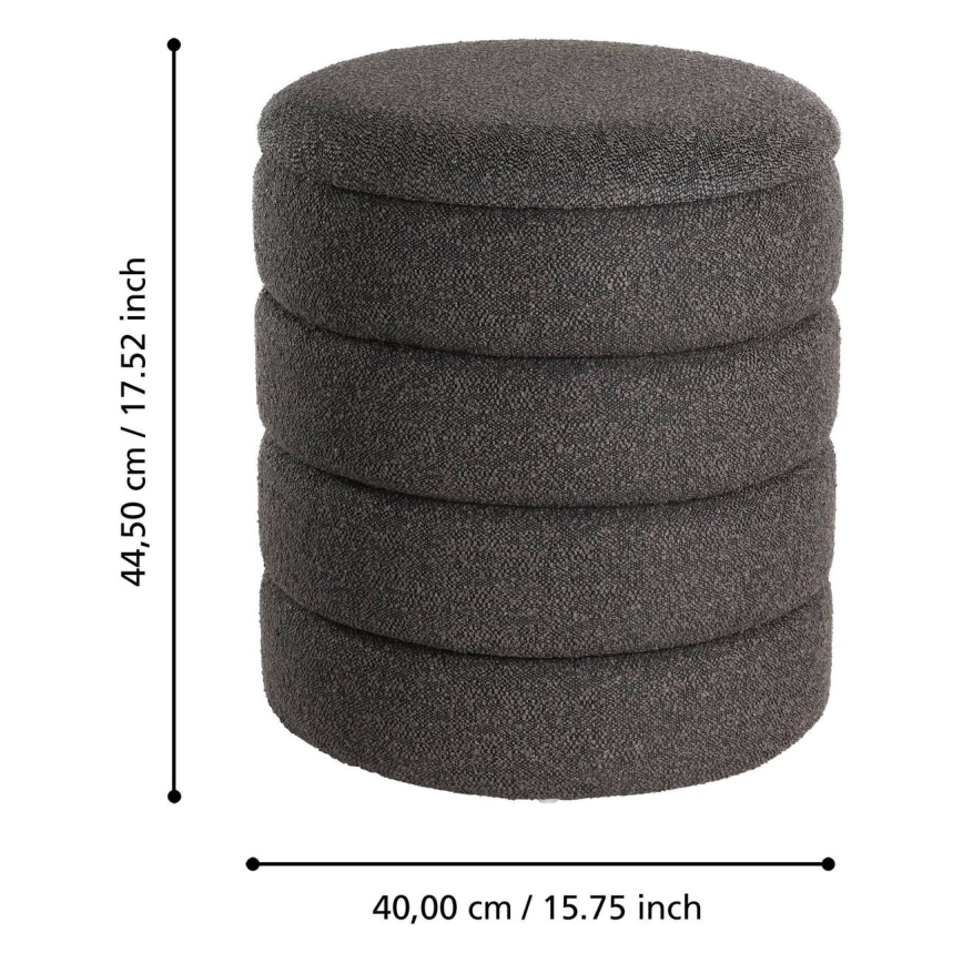 Eglo - SET 2x Taburete diá. 33,5/40 cm negro