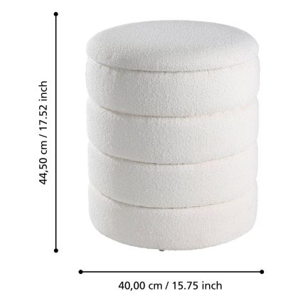 Eglo - SET 2x Taburete diá. 33,5/40 cm blanco