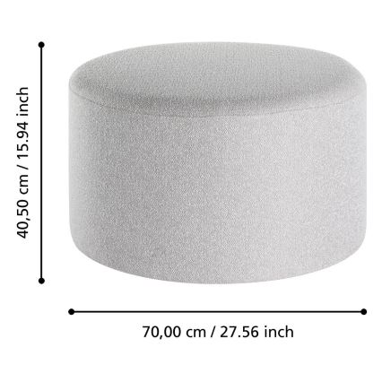 Eglo - SET 2x Taburete diá. 45,5/70 cm gris