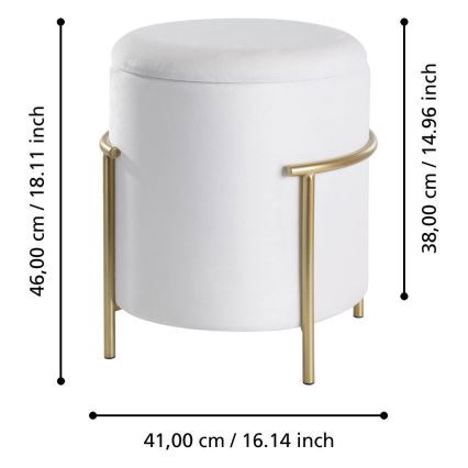 Eglo - Taburete 46x41 cm blanco/dorado