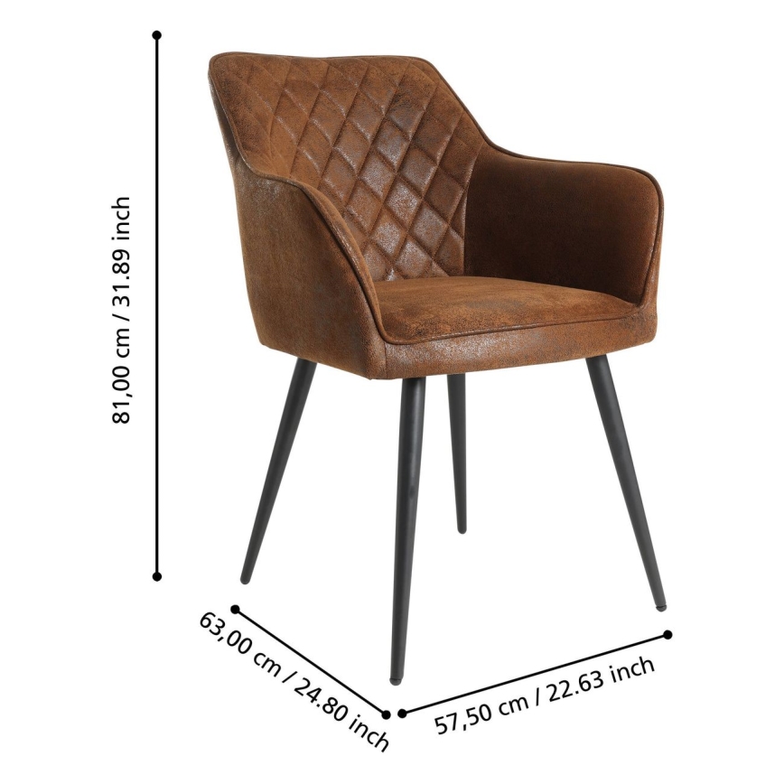Eglo - Silla de comedor 81,5x63 cm marrón