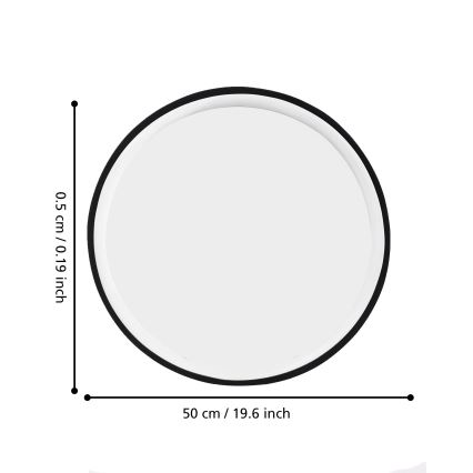Eglo 425042 - Espejo de pared BANI, diámetro 31 cm, negro