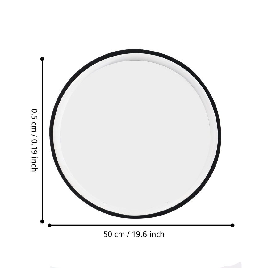Eglo 425042 - Espejo de pared BANI, diámetro 31 cm, negro
