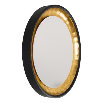 Eglo 425062 - Espejo de pared BONTANG Ø 90 cm negro/dorado
