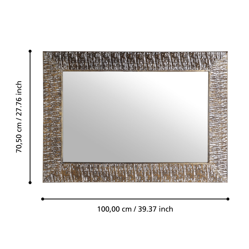 Eglo 425076 - Espejo de pared TOAMASINA 100x70,5 cm, acabado en bronce