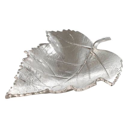 Eglo - Bandeja decorativa 18,5x23,5 cm hoja/plata