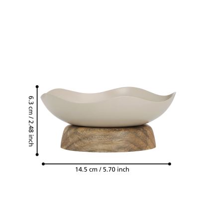Eglo - Bandeja decorativa diá. 14,5 cm beige