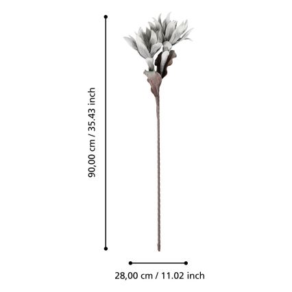 Eglo - Flor artificial 90 cm gris