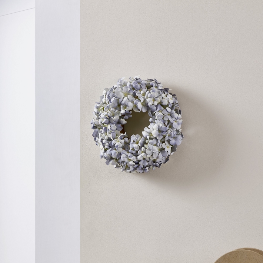 Eglo 428206 - Corona de flores artificiales SOLVANG d. 35 cm azul