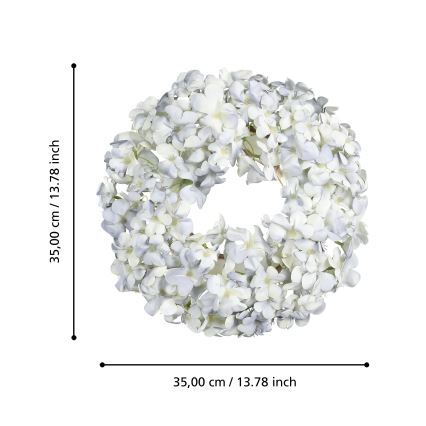 Eglo 428206 - Corona de flores artificiales SOLVANG d. 35 cm azul