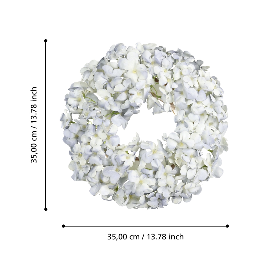 Eglo 428206 - Corona de flores artificiales SOLVANG d. 35 cm azul