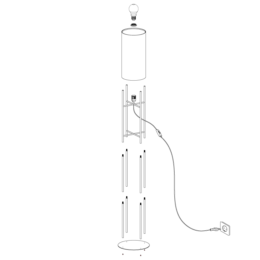 Eglo - Lámpara de pie 1xE27/60W/230V