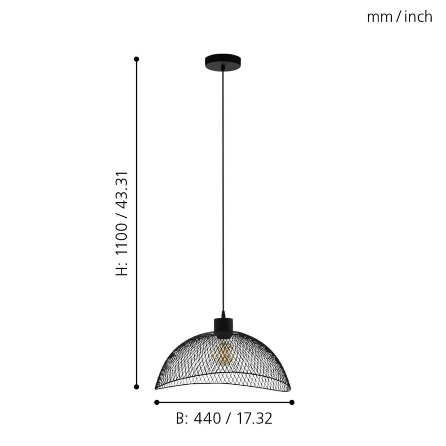 Eglo - Lámpara colgante 1xE27/60W/230V