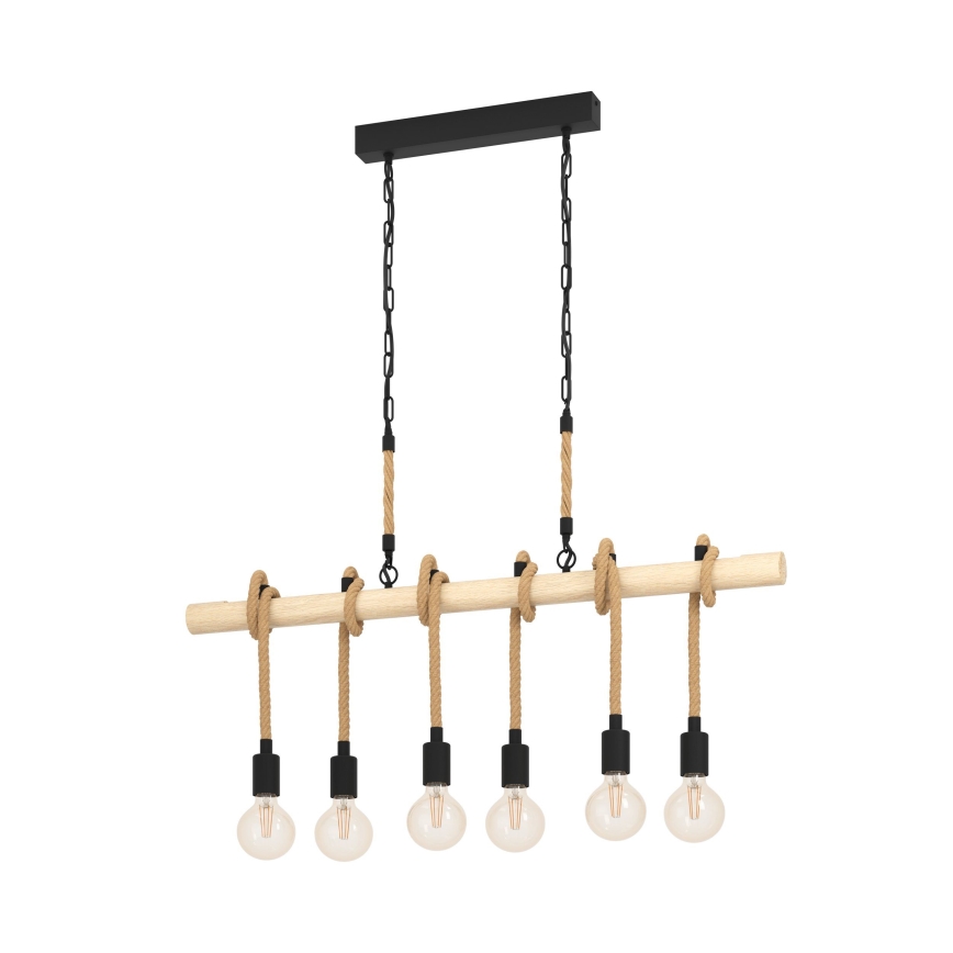 Eglo - Lámpara colgante con cadena 6xE27/40W/230V