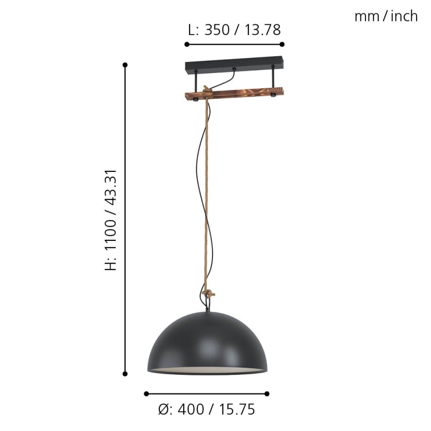 Eglo - Lámpara colgante 1xE27/40W/230V