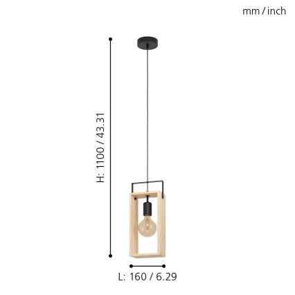 Eglo - Lámpara colgante 1xE27/40W/230V