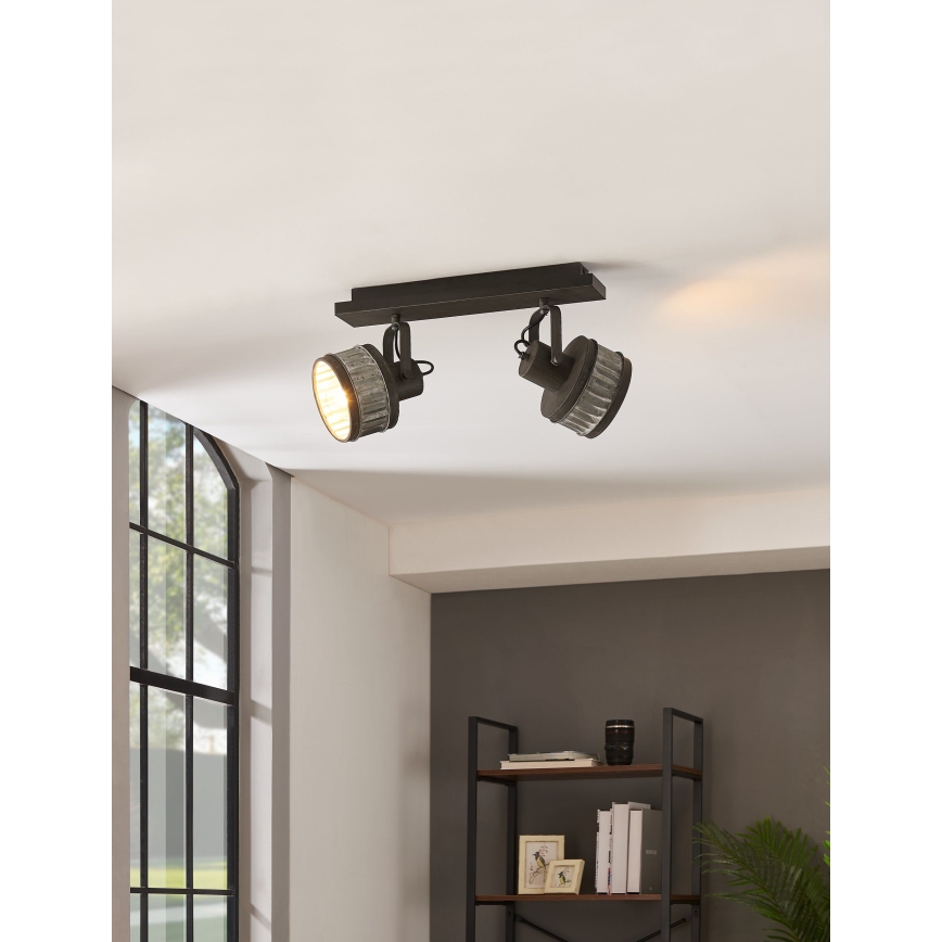 Eglo 43445 - Lámpara de focos TURROCK 2xE27/28W/230V