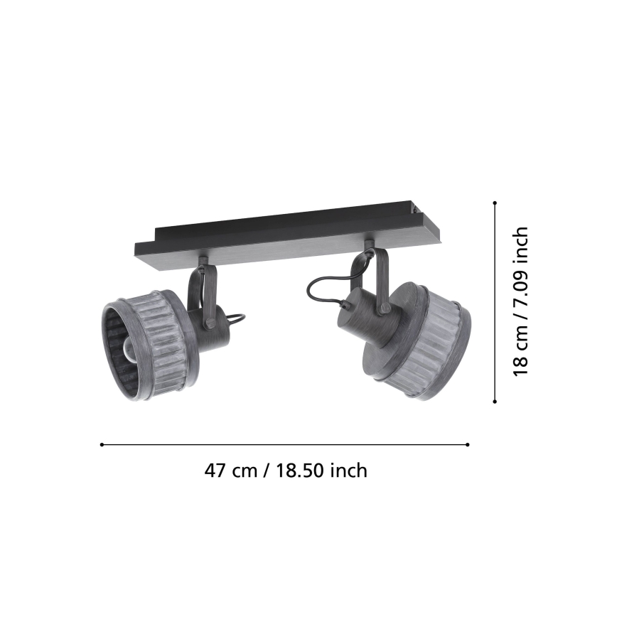 Eglo 43445 - Lámpara de focos TURROCK 2xE27/28W/230V