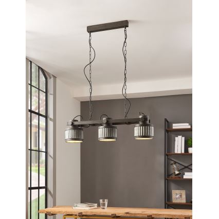 Eglo - Lámpara colgante con cadena 3xE27/28W/230V