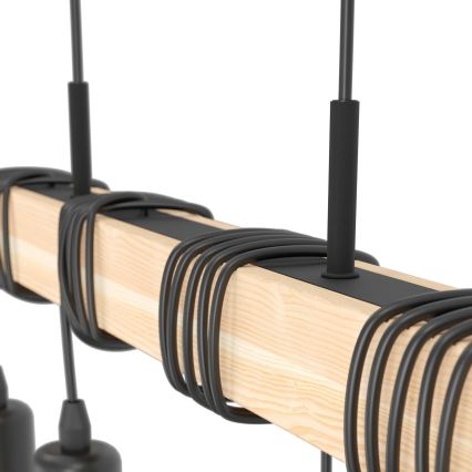 Eglo - Lámpara colgante con cable TOWNSHEND 4xE27/60W/230V