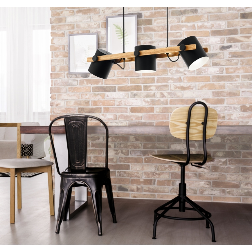 Eglo - Lámpara colgante con cable 3xE27/60W/230V