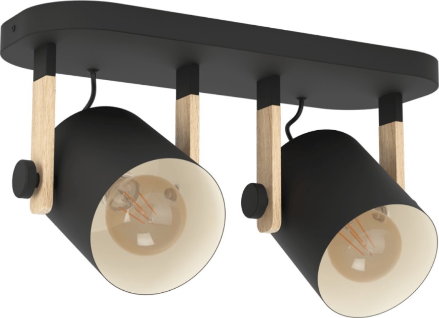 Eglo 43557 - Foco HORNWOOD 2xE27/28W/230V negro