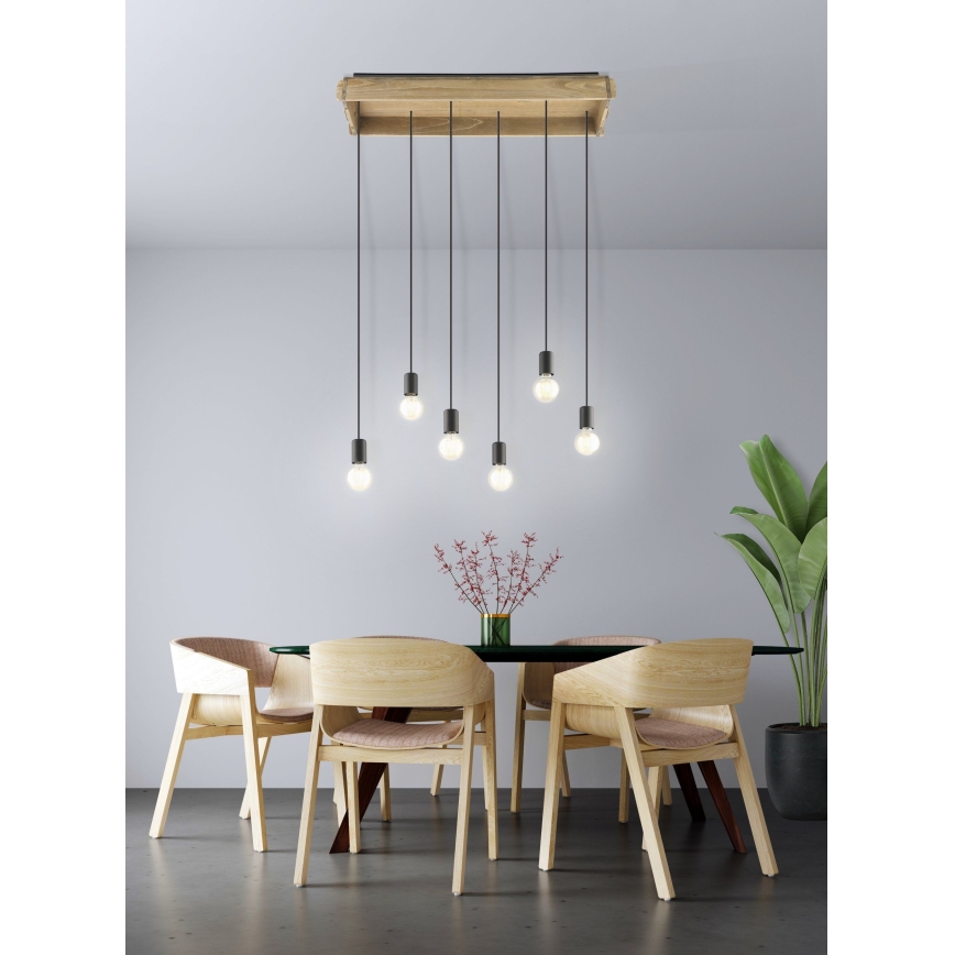 Eglo - Lámpara colgante 6xE27/40W/230V