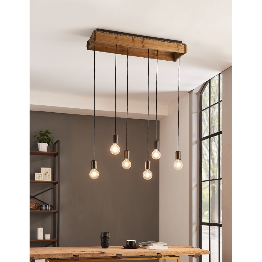 Eglo - Lámpara colgante 6xE27/40W/230V