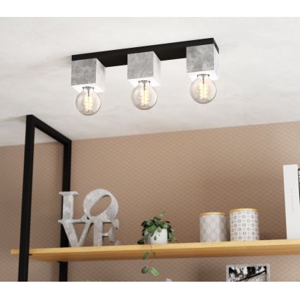 Eglo 43596 - Lámpara de techo montada en superficie PRESTWICK 3xE27/40W/230V