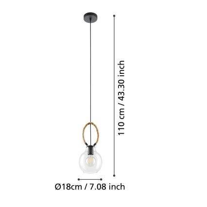 Eglo 43617 - Lámpara colgante con cable RODING 1xE27/40W/230V