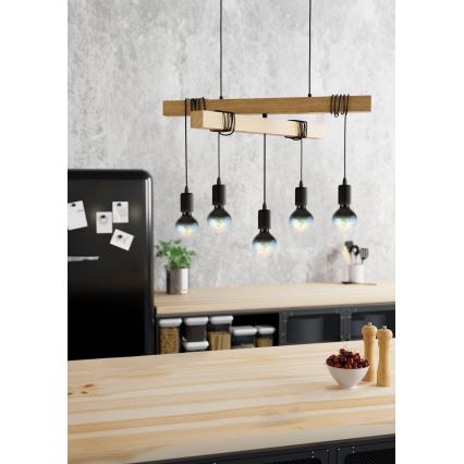 Eglo - Lámpara colgante TOWNSHEND 5xE27/60W/230V