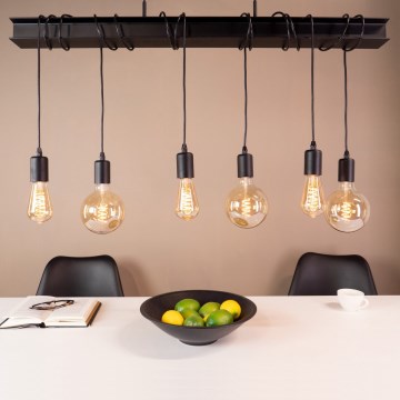 Eglo 43712 - Lámpara colgante TOWNSHEND 6xE27/60W/230V negro