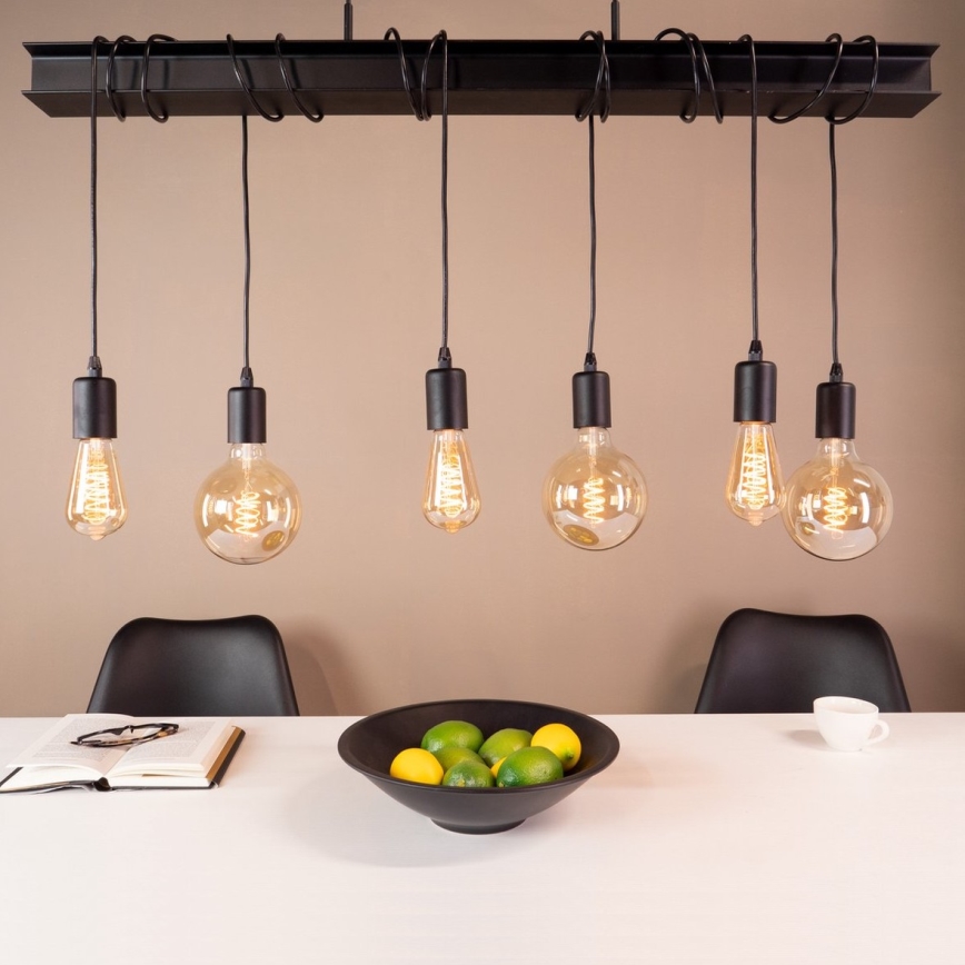 Eglo 43712 - Lámpara colgante TOWNSHEND 6xE27/60W/230V negro