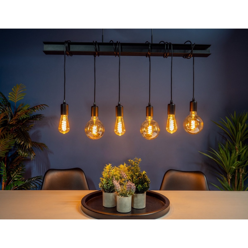 Eglo 43712 - Lámpara colgante TOWNSHEND 6xE27/60W/230V negro