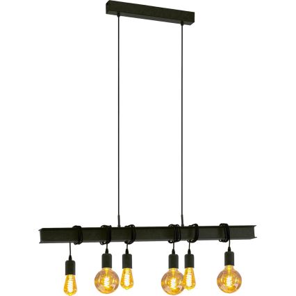 Eglo 43712 - Lámpara colgante TOWNSHEND 6xE27/60W/230V negro