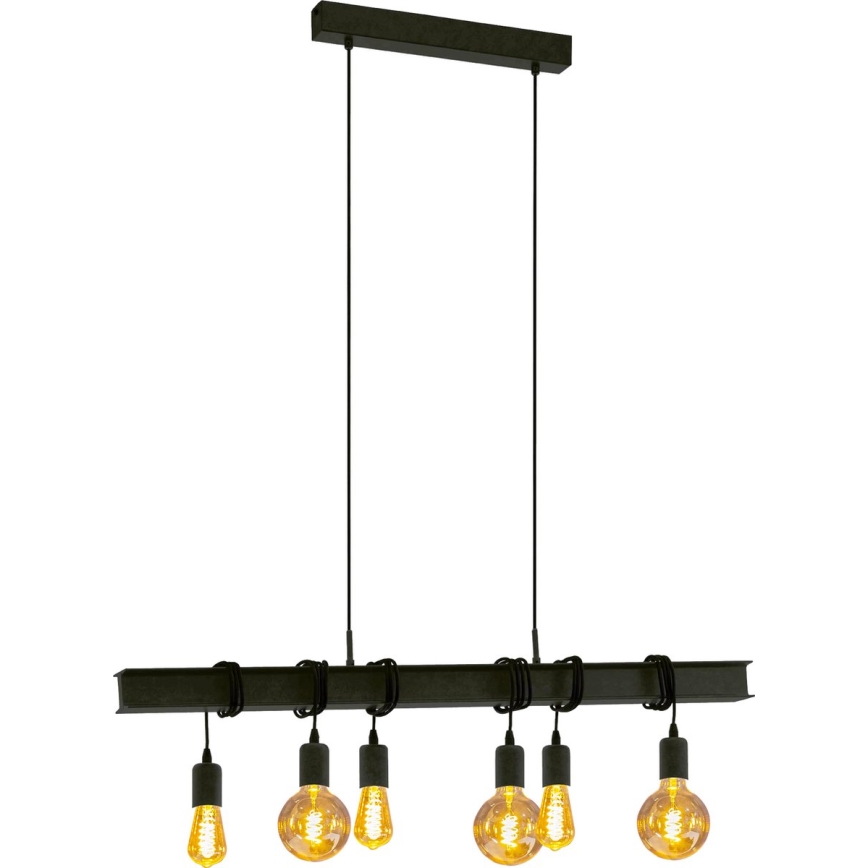 Eglo 43712 - Lámpara colgante TOWNSHEND 6xE27/60W/230V negro