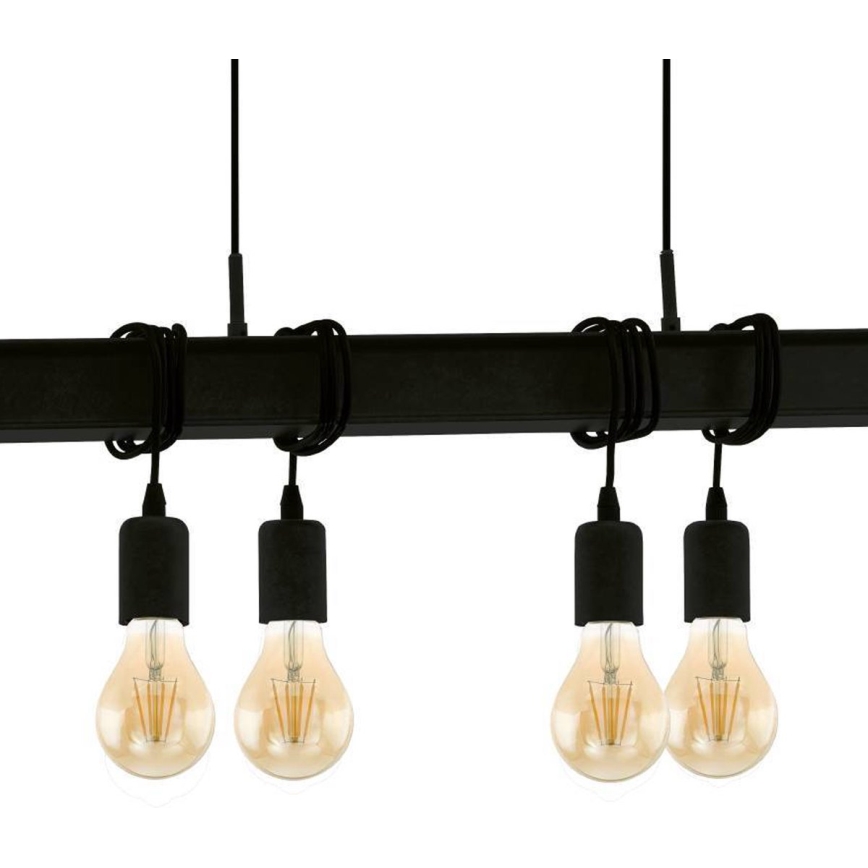 Eglo 43712 - Lámpara colgante TOWNSHEND 6xE27/60W/230V negro