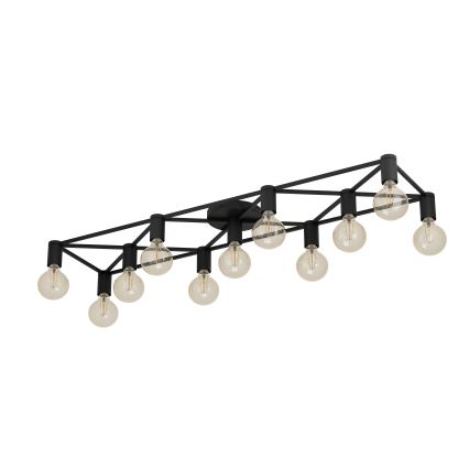 Eglo - Plafón 11xE27/40W/230V negro