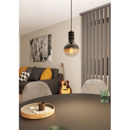 Eglo - Lámpara colgante con cable 1xE27/40W/230V negra