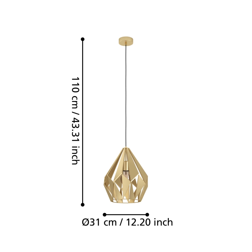Eglo - Lámpara colgante con cable 1xE27/60W/230V Ø 31 cm