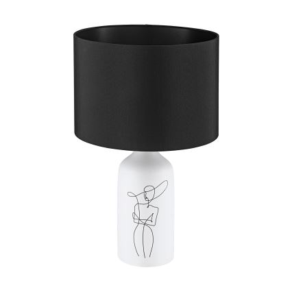 Eglo - Lámpara de mesa 1xE27/40W/230V negra/blanca