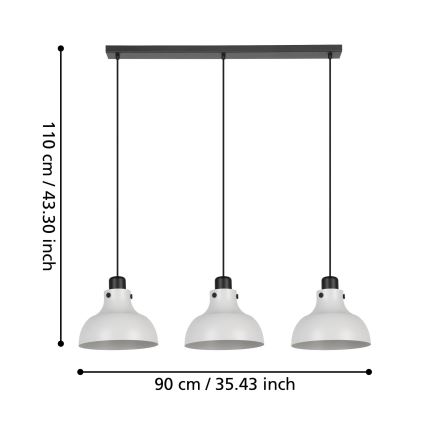 Eglo - Lámpara colgante 3xE27/40W/230V