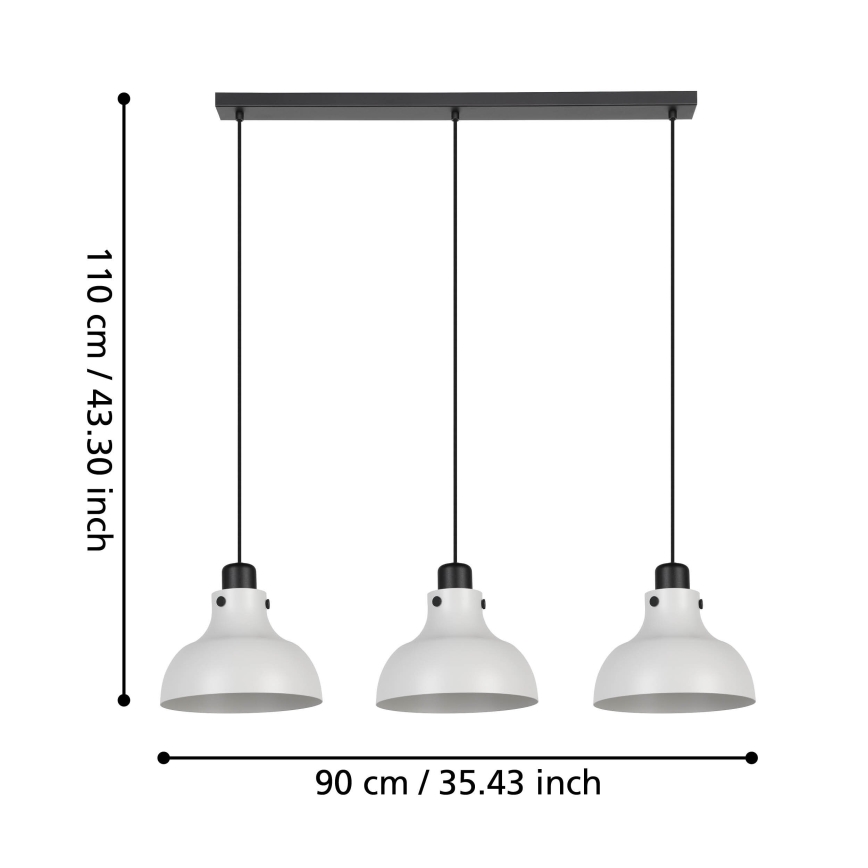 Eglo - Lámpara colgante 3xE27/40W/230V