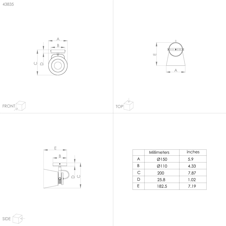 Eglo - Lámpara de pared con foco 1xE27/28W/230V