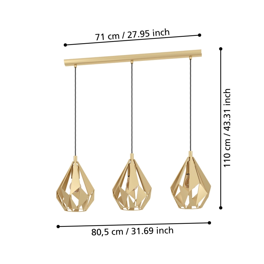 Eglo - Lámpara colgante 3xE27/60W/230V