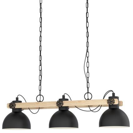 Eglo - Lámpara colgante con cadena 3xE27/28W/230V
