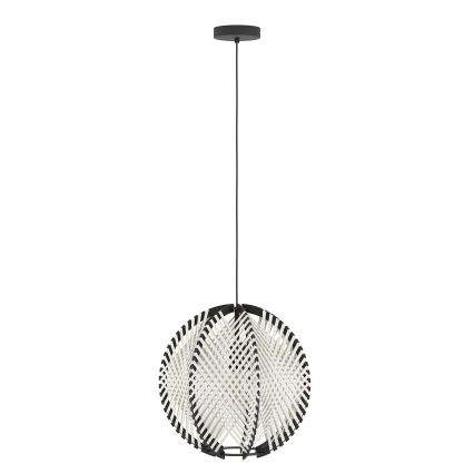 Eglo - Lámpara colgante 1xE27/40W/230V diá. 40 cm blanco/negro